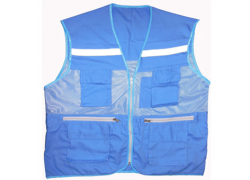 Áo phản quang màu xanh, 4 túi hộp