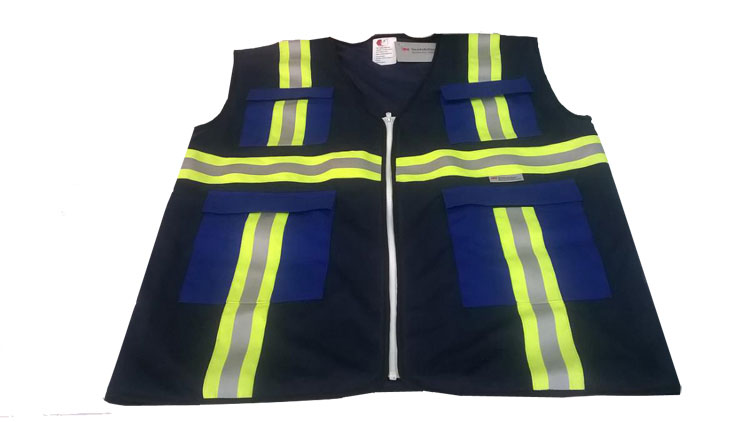 Áo phản quang 3M 8712 màu xanh dương 4 túi 