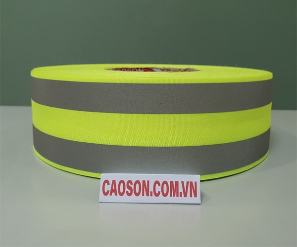 Dây đai xanh 50mm ép 2 vạch phản quang