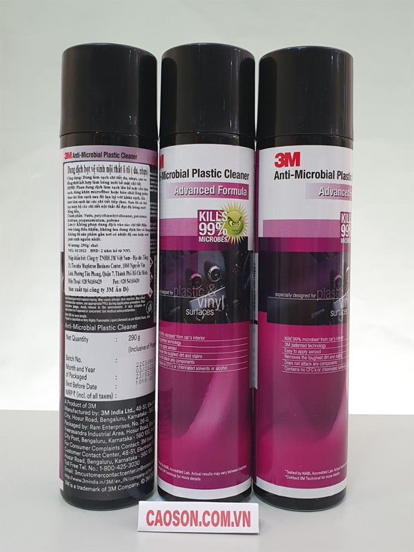 Chai xịt 3M Anti microbial plastic cleaner vệ sinh nội thất ô tô