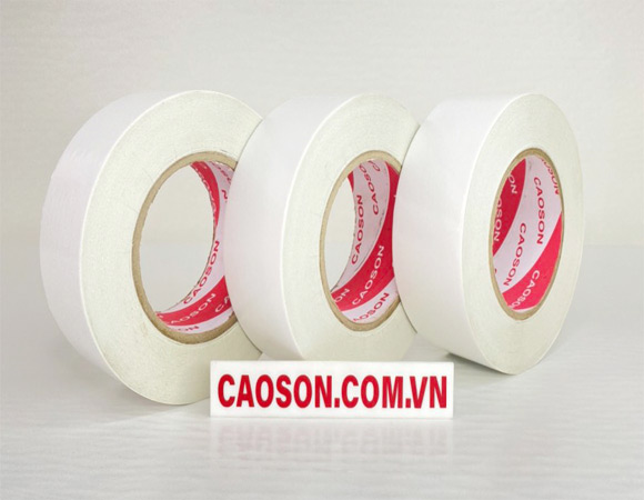 Băng keo 2 mặt plastic 2 sọc